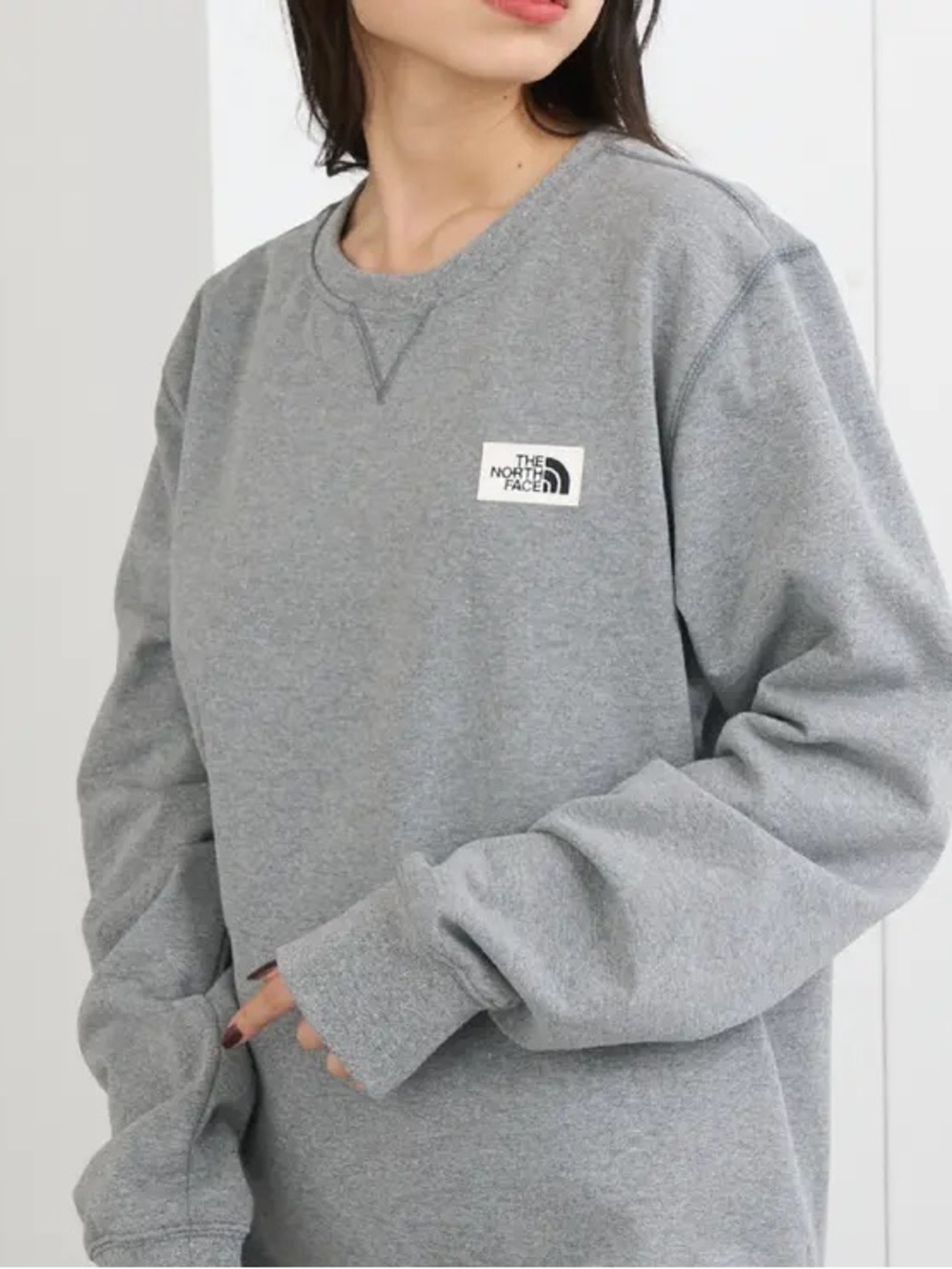 The North Face Heritage Patch Fleece Long Sleeve Crewneck Size Medium - Gray